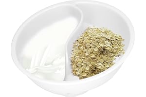 Anti-Soggy Divided Cereal Bowl with Stackable Design, Separate Compartments Snack Bowl for Salad, Sauces, Nuts, Sprinkles, Di