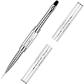 Ycyan 1Pcs Dual-ended Nail Design Brush Rhinestone Handle UV Gel Nail Brush Professional Nail Art Tools White