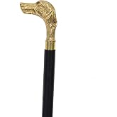 amayera nautical Golden Dog Head Walking Stick &ndash; Solid Brass Handle Cane with Black Finish &ndash; 36-Inch Beautiful Brass Golden Handle Walking Featuring and Black Stick for Men and Women