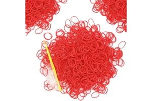 WEI LONG 6000-Pack Rubber Loom Bands Making Kit,50PCS S-Clips10-Hooks,Colorful Rubber Bands Refill Kits for Weaving DIY Crafting Gift (Red)
