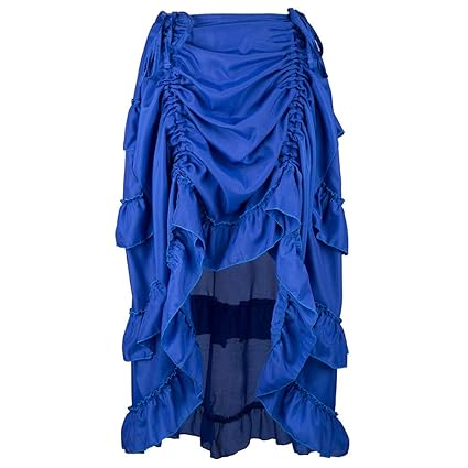 Vectry Damen Retro Steampunk Gothic Rock Rüschen Piratenrock Große Größe Vintage Rock Perfekt für Performance Karneval Cospla