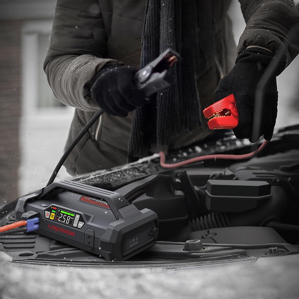 JA300 Jump Starter with Air Compressor, 1500Amp 12V Portable Car Battery Booster Pack for Upto 7.0L Gas or 4.5L Diesel, 150 PSI Tire Inflator with Digital Screen, 24 Months Ultra-Long Standby