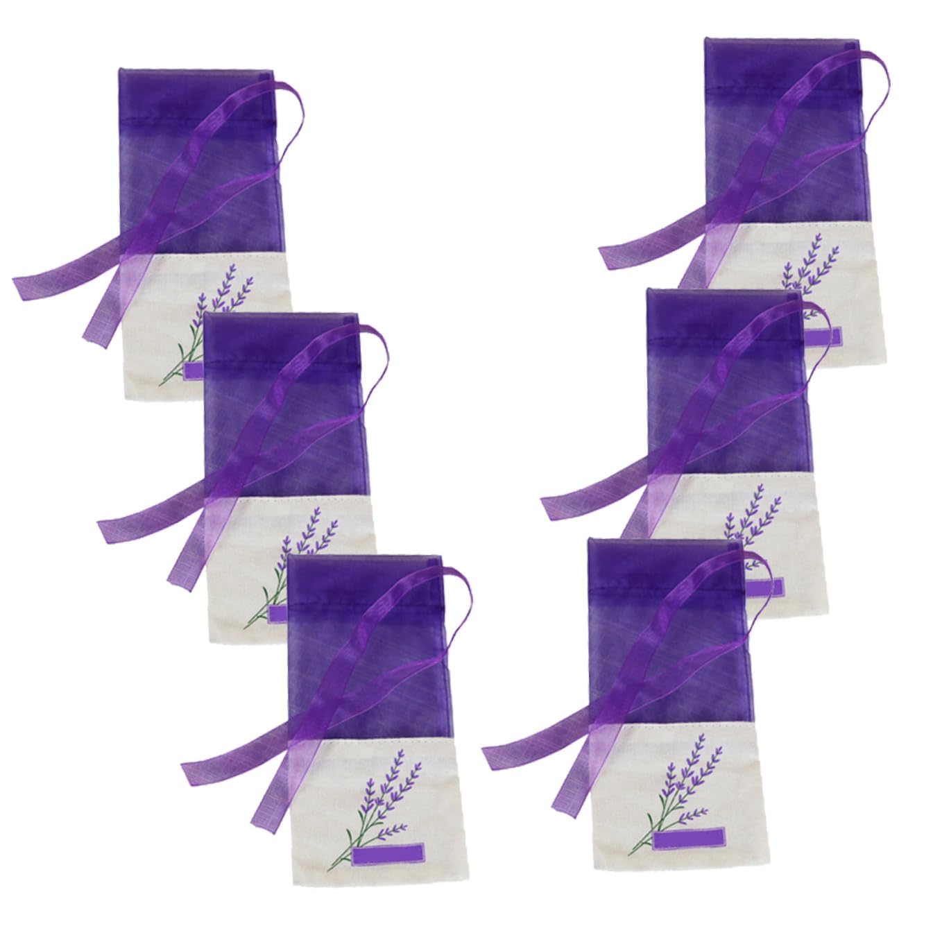 TOPBATHY 6pcs Empty Lavender Sachet Bags with Flower Printing Fragrance Bags for Purse Closet Fresheners and Home Scenting Dried Flowers and Crafts