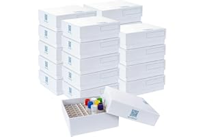 CryoKing Cardboard Cryogenic Lab Freezer Box 2 Inch 81-Well Microtube Storage Box, White Cryo Boxes, Case of 20