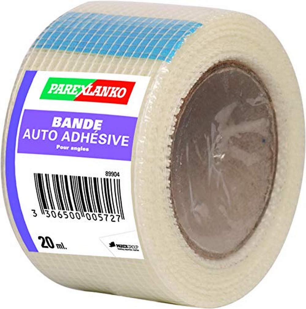 Parexlanko - Fiberglass Self Adhesive Tape - Clear - Junction of plasterboard - Interior Walls - Easy to use - 50mm x 20m