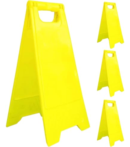 Segnale Di Sicurezza Pieghevole A-Frame TIMco 'Lavori In Corso'. 610x300 Mm, Giallo, Stampa Fronte/retro. Per Cantieri E Aree Pubbliche. - 3