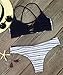 Cupshe Fashion Women's Lace Up Stripe Strappy Bikini Set