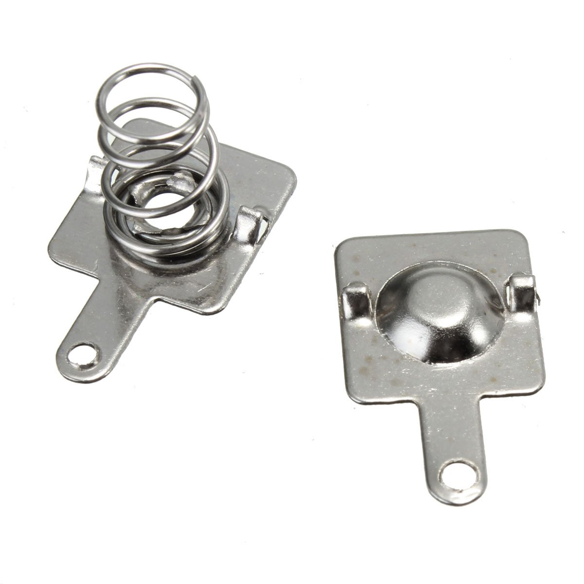 MASUNN 10 Pairs Silver Tone Metal Battery Spring Plate Set for AA Batteries