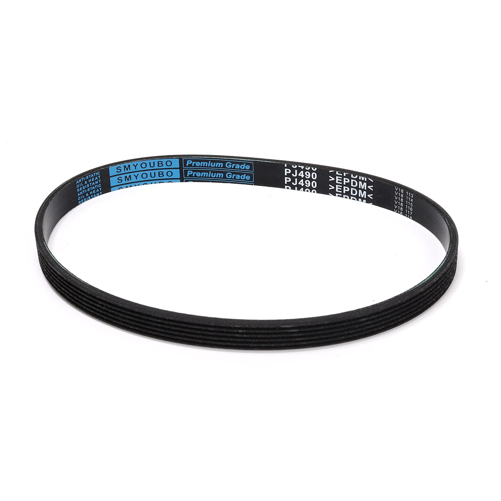 Mower Rubber Drive Belt (6PJ490) Circumference 490mm x Width 14mm Compatible with Qualcast M2E1232M/M2E1032M