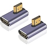 Poyiccot HDMI 90 Degree Adapter 8k, Right Angle HDMI 2.1 Adapter, 48Gbps Male to Female Extender Supports 8K@60Hz, 4K@120Hz,