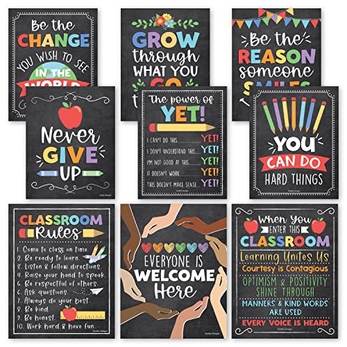 Mua Hadley Designs 9 Colorful Classroom Decor Signs - Welcome Sign For ...