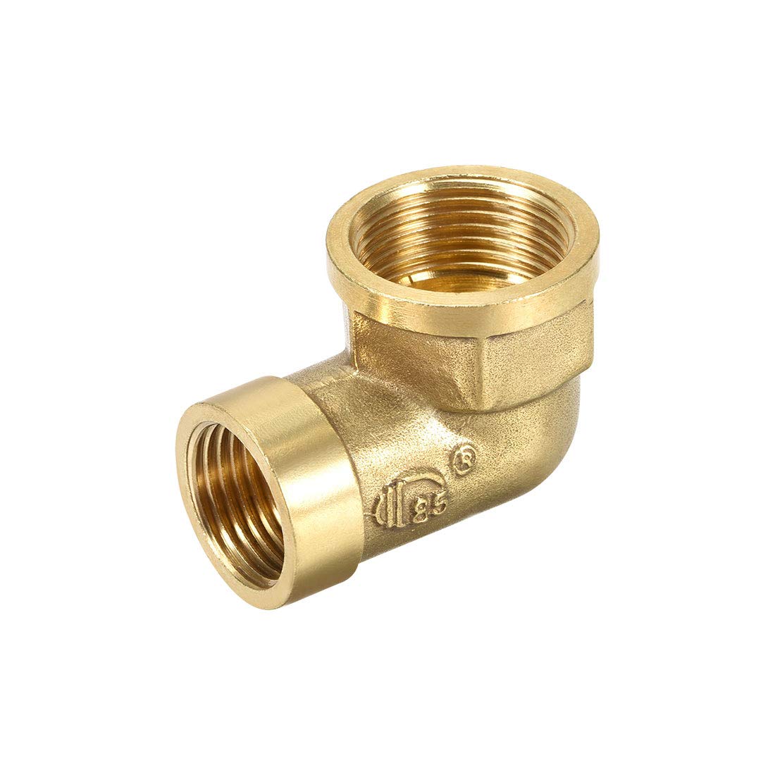 sourcing map Brass Pipe Fitting 90 Degree Street Elbow g 1/2 Female x g 3/4 Female