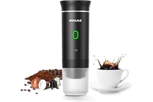MIEKLALE Portable Electric Espresso Machine,Self-Heating Electric Coffee Maker with Type-C, Compatible with Ground Coffee & NS Capsule for Travel,Outdoor