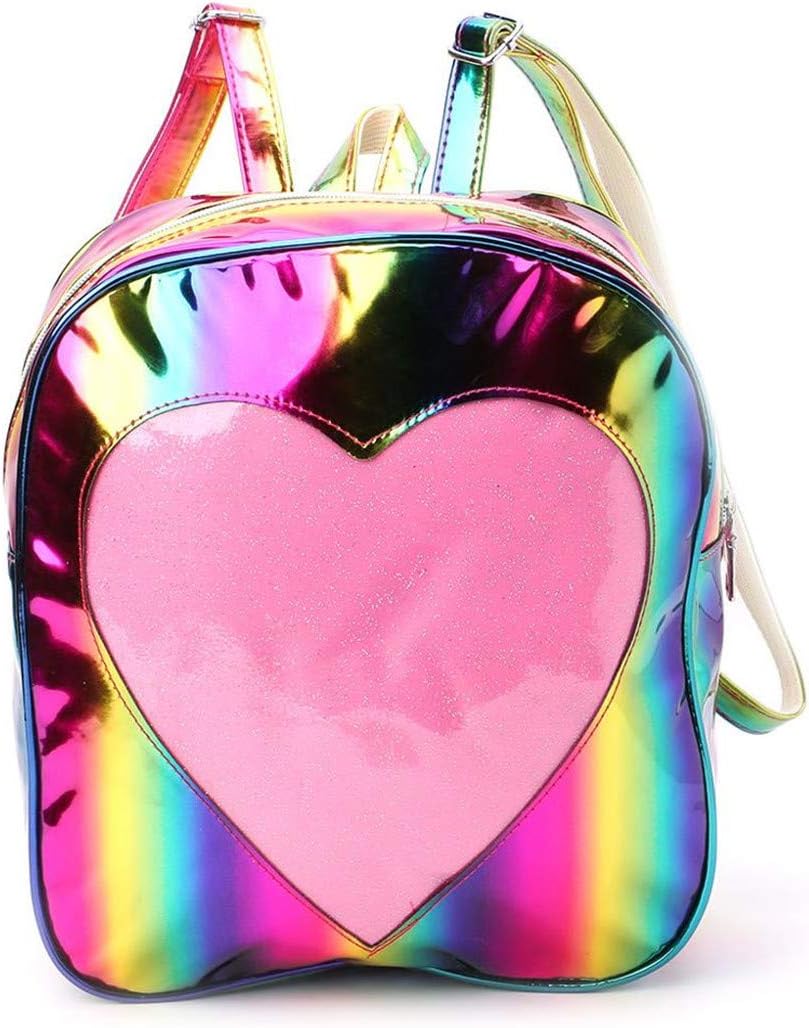 PU Holographic Flash Solid Waterproof Travel School Backpack for Teenage Girls