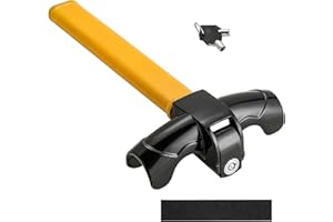 FLK Tech Universal Anti-Theft Car Auto Security Rotary Steering Wheel Lock, Heavy Duty Steering Wheel Lock with 2 Keys Car Security Lock for Truck Van SUVs