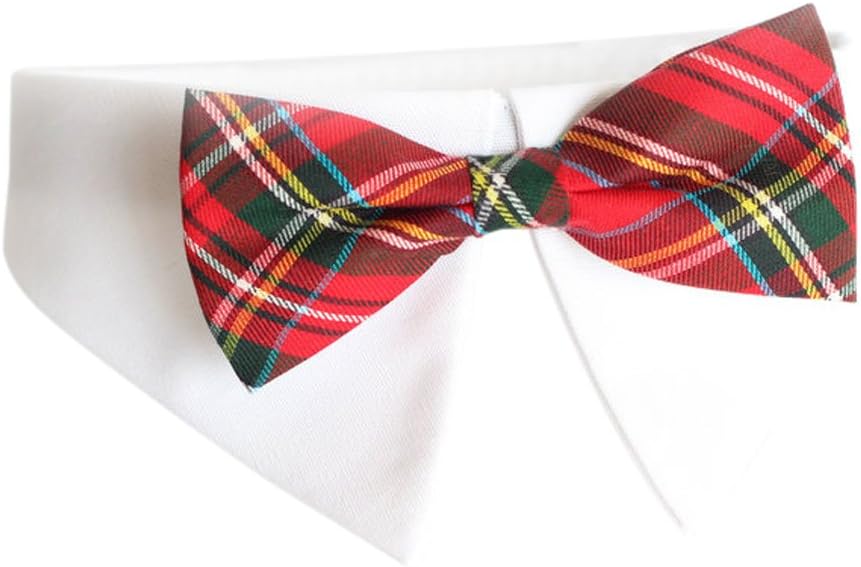 UsagiTeam Wsc030Xl Pet Dog Royal Stewart Tuxedo Bowtie Shirt Collar, Adjustable. Handmade in USA, 19-22" L, X-Large