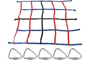 TeamSky 3 Colors Climbing Net for Kids 661lb Load Bearing 6.1x4.8ft High Strength Polyester Climbing Cargo Net for Outdoor