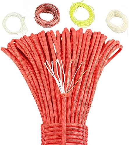 Survival Paracord Parachute Fire Cord Survival Cord Fire Paracord Tinder Fire Starter/PE Fishing Line/Cotton Thread 380LB Commercial Grade