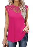 MIHOLL Women's 2025 Summer Casual Shirts Lace Cap