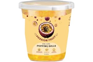 Boba Cuppa Popping Boba Pearls, Tapioca Bursting Boba for Bubble Tea Party Drink (2LB/907g Passion Fruit)