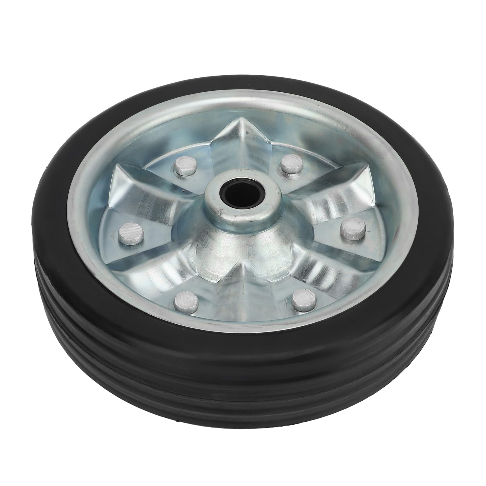 Photo 1 of Universal Trailer Jack Wheel, Heavy Duty Utility Carts Wheel 8 Inch, Sturdy Easy to Install Rotating Stand for Heavy Equipment (Rubber Clad Iron Wheel)