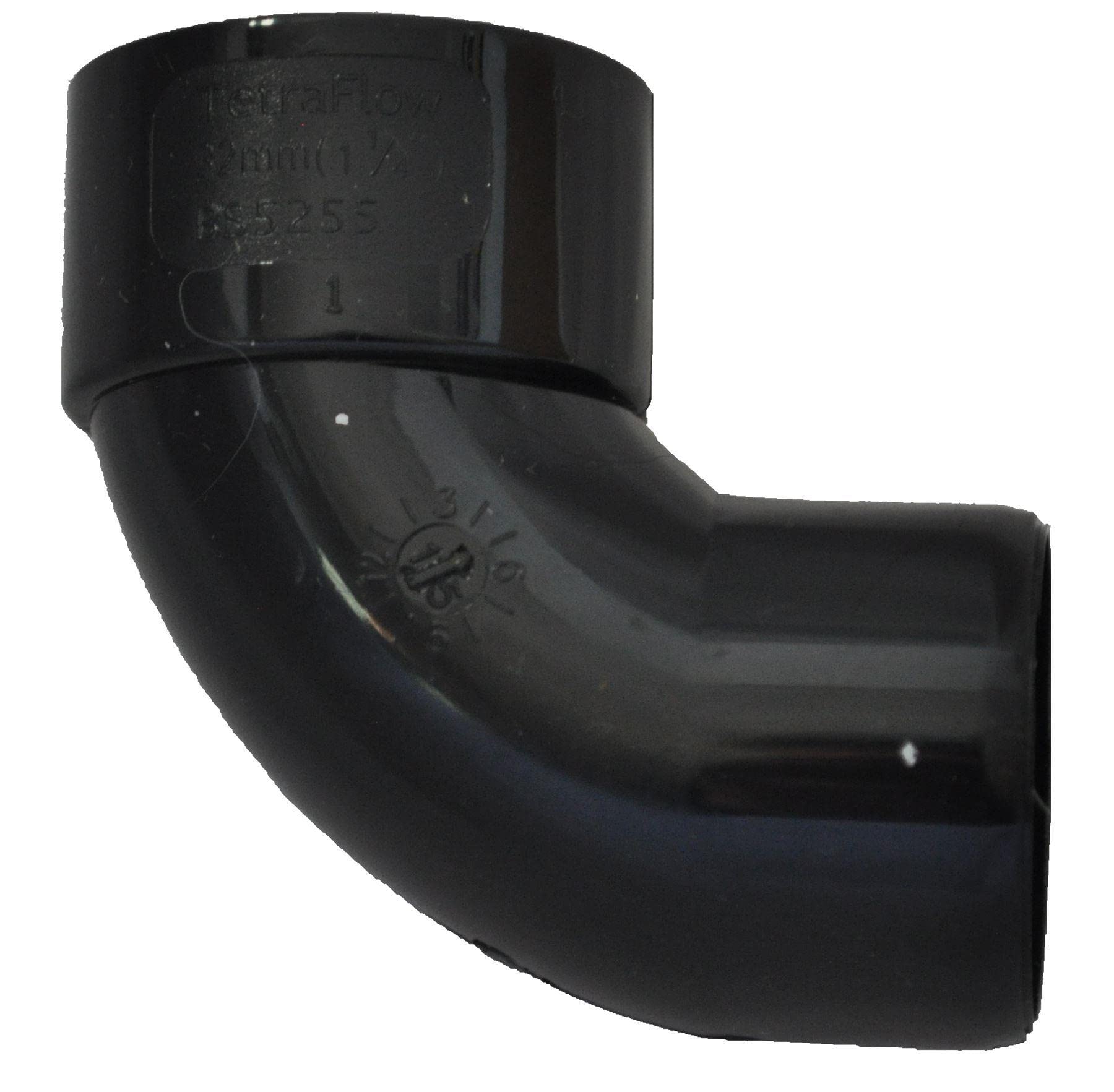 Solvent Black 50mm (56mm) Waste Pipe Conversion Bend - Black
