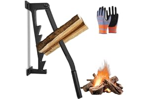 YASHINE Wood Splitter - Wall Mounted Log Splitter, Firewood Kindling Splitter, Portable Manual Fire Wood Kindling Splitter Firewood Cutter Heavy Duty Cracker for Home & Campsite (Including Gloves)