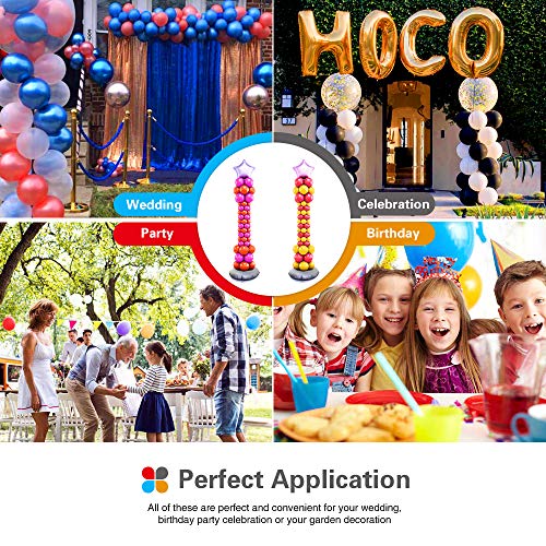 2 Set Balloon Column Kit Arch Base Stand and Pole 61 inch Height [2019 Upgrade]+30Pcs Balloon Rings, Quick & Easy Balloon Tower Decoration for Birthday Party Wedding Party Event Decorations - Thumbnail 7