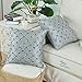 CaliTime Pack of 2 Cushion Covers Throw Pillow Cases Shells for Sofa Couch Home Decoration 18 X 18 Inches Modern Diamonds Shape Geometric Chain Embroidered Gray