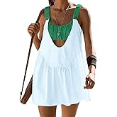 Lauweion Womens Athletic Tennis Dresses with Built in Bra and Shorts 2026 Summer Sleeveless Golf Workout Mini Dress Green White