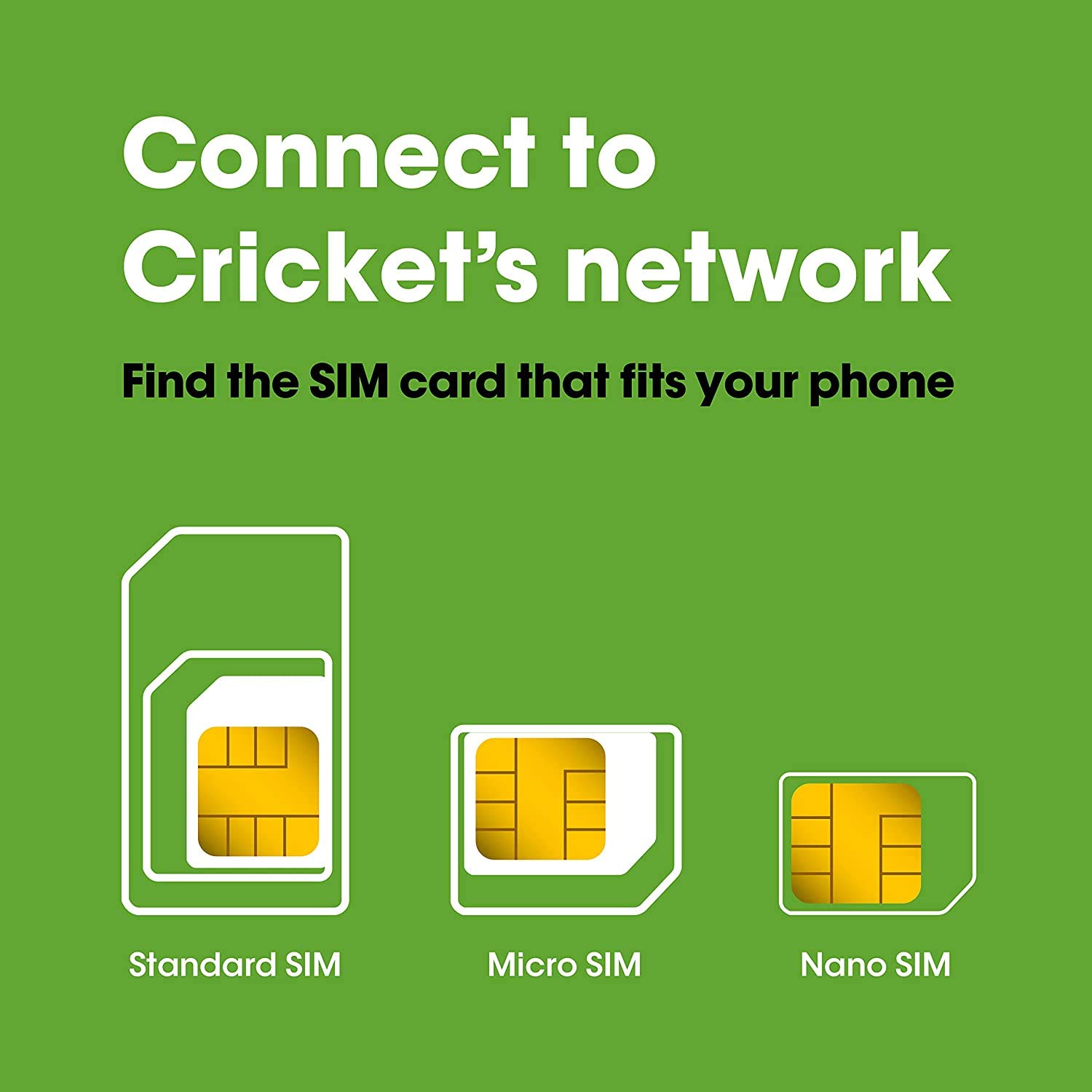 Cricket Wireless 3-in-1 SIM Kit - Bring Your Own Phone - 2.0