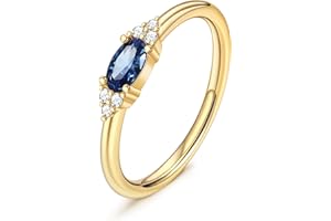 FUNEIA Gold Birthstone Rings for Women Non Tarnish Trendy Stackable Gold Rings that Don't Tarnish Dainty Emerald Green Gemstone Cubic Zirconia Wedding Engagement Ring for her Birthday Gifts Jewelry