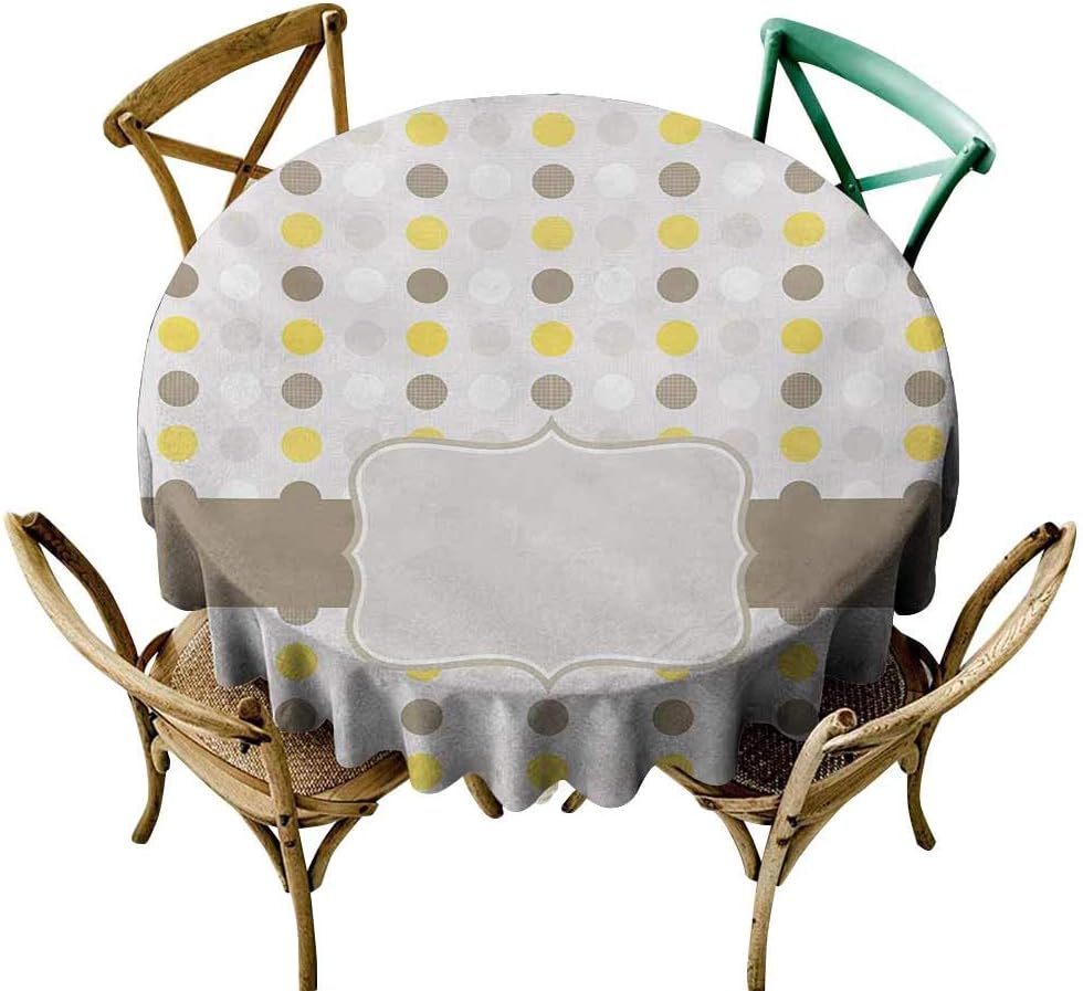 StarsART - Mantel de Mesa Gris y Amarillo, Abstracto de los años 60 50