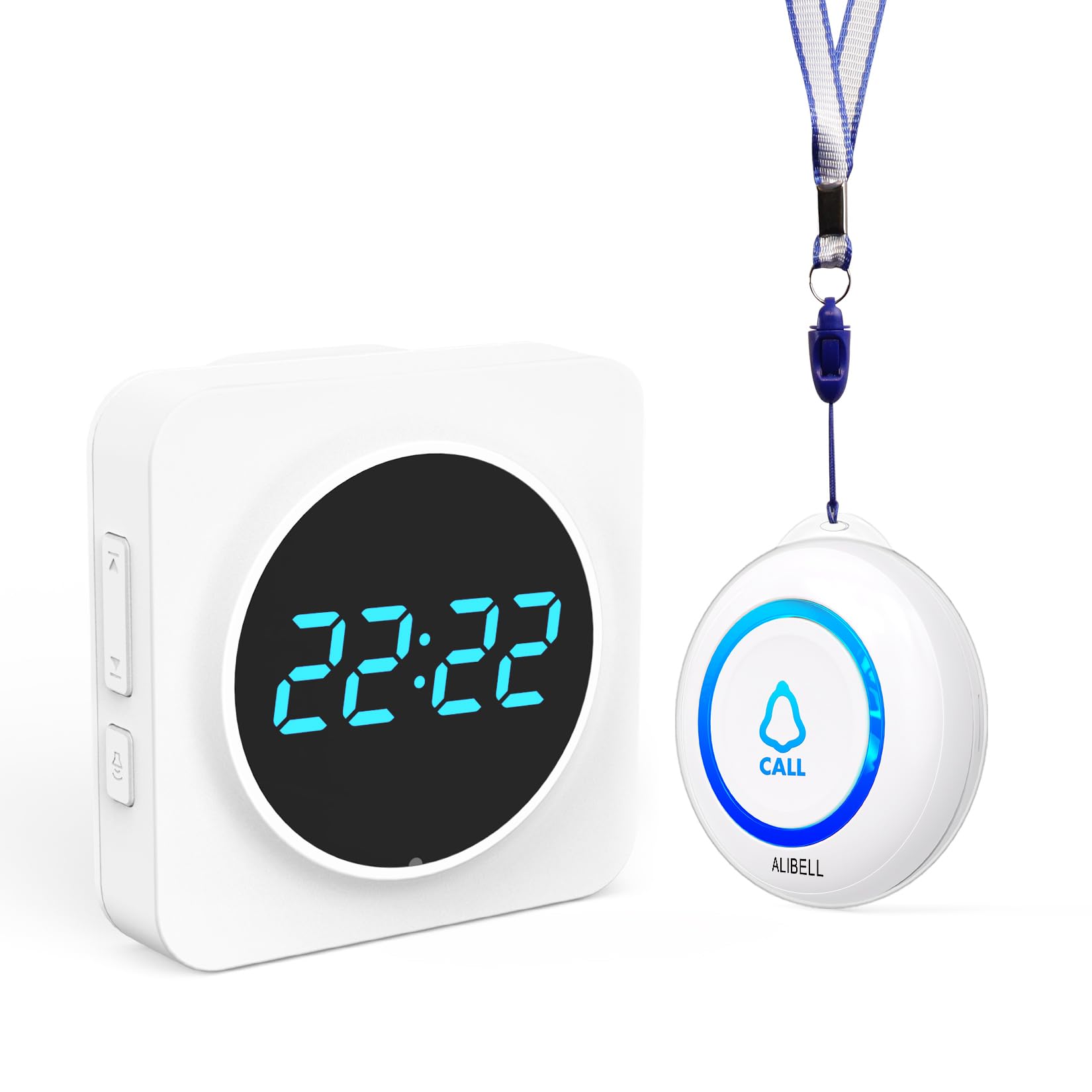 Wireless Personal Emergency Alarm for Elderly 500ft Long Range Fall Alert System With 1 Number Display Receiver and 1 Emergency Panic Button