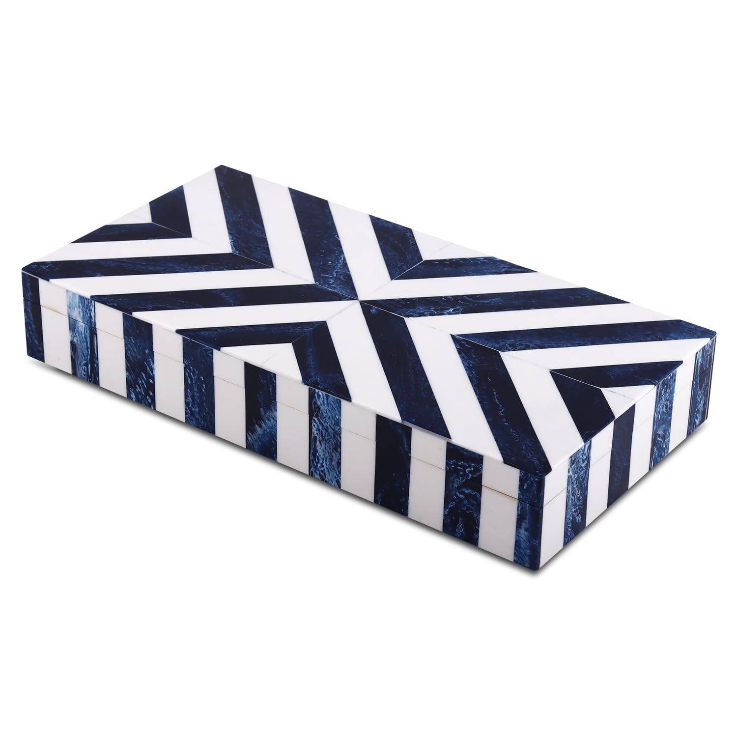 Handicrafts Home Large Decorative Storage Box 12x6, Modern Coffee Table Organizer with Lid, Keepsake Memory Box, Jewelry & Trinket Holder, Boho Home Décor Accent for Shelf, Mantle & Desk