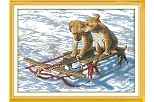 Maydear Cross Stitch Kits Stamped Full Range of Embroidery Starter Kits for Beginners DIY 11CT 3 Strands -I'll Protect You 22×16.5 （inch）