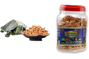JackSuper 3000ml Aquatic Turtle Food,101.44 oz, Floating Shrimp Krill Freeze Dried for Reptile Aquarium Pond Fish Koi Cichlid