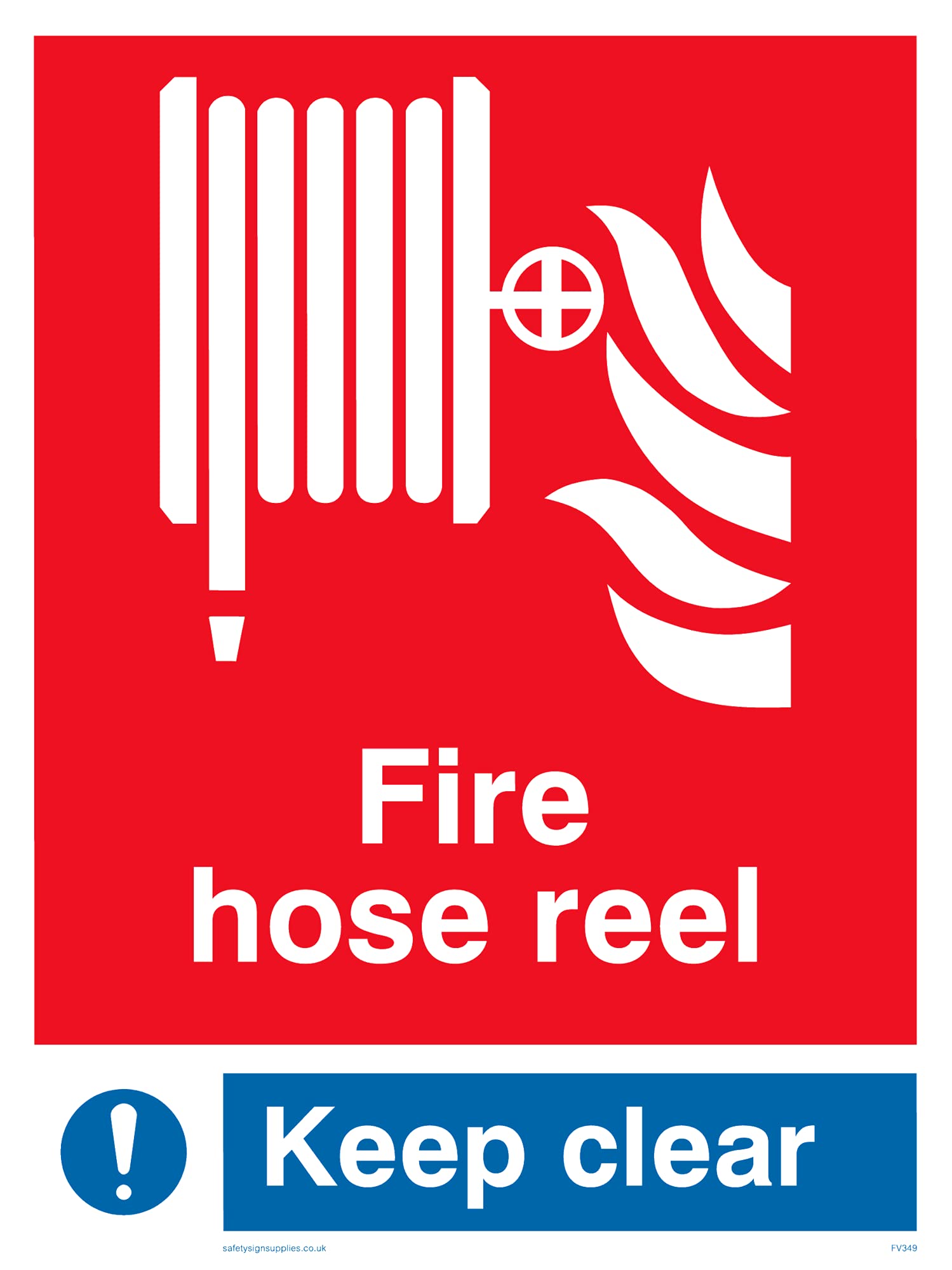 Pack of five - Fire Hose Reel Keep Clear Sign - 150x200mm - A5P