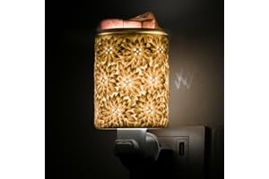 Sunflower Flower Wax Melt Warmer Wall Plug in Electric White Ceramic Christmas Oil Melter Cute Small Aromatherapy for Home De