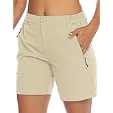 TBMPOY Women's 6" Hiking Cargo Shorts Quick Dry with Pockets Work Golf Short Lightweight Outdoor Active Summer for Women