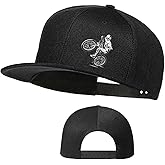 Skull Finger Flat Bill Hats for Men Black Mens Snapback Hat Baseball Cap Fitted Hat Rock N Roll Skeleton Hand Snap Backpack
