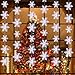 BBTO Pack 3D Snowflake Hanging Decorations for Christmas Party Holiday New Year Decoration White, 9.84 Feet Each, Total 29.52 Feet