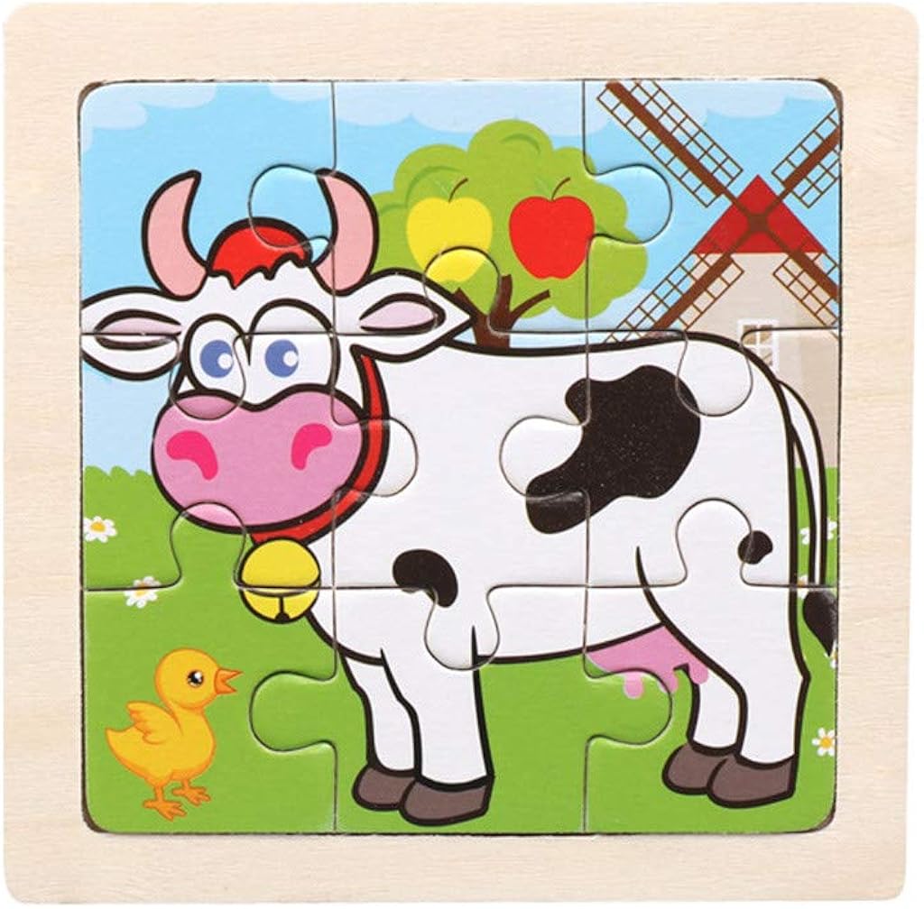 16 Piece Jigsaw Toys Jigsaw Puzzle Wooden Kids Education And Learning Puzzles Toys