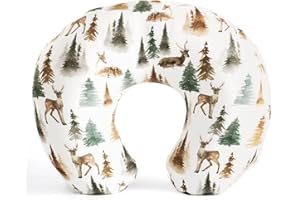 KLWJFK Nursing Pillow and Positioner, Breastfeeding, Bottle Feeding, Baby Sitting Support with Removable Ultra Soft Minky Cover, Tummy Time Support for Baby Boys and Girls(Deer)