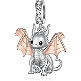qielizhu Cute Animals Charms 925 Sterling Silver Highland Cow/Dragon/Axolotl/Raccoon/Whale/Turtle/Cardinal/Hummingbird Charms for Bracelets for Women Cute Animal Charm Beads for Jewelry Making