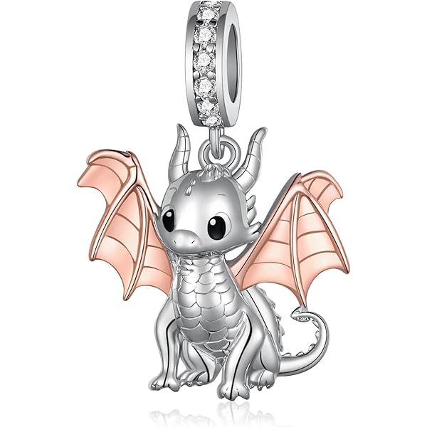 Amazon.com: Flying Dragon Charm 925 Sterling Silver Charm