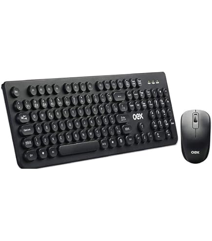 OomiioO Combo Teclado e Mouse sem fio 1200 DPI OEX Work TM408 - Preto