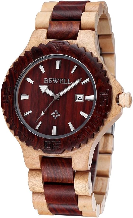 Bewell Luxury Brand Waterproof Wood Watch with Natural Sandalwood