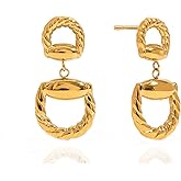 TONLUYAX Horsebit Dangle Equestrian Earrings Chunky Gold Earrings Western Jewelry For Women