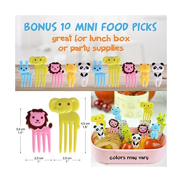 [20-Piece Set] Sandwich Cutters for Kids - 5 Sandwich Cutter Shapes, 5 Vegetable Cutters and FREE 10 Bento Decorations - Image 8